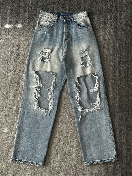 basketcase gallery Basketcase Gallery Trashed Baggy Denim Jeans Grailed