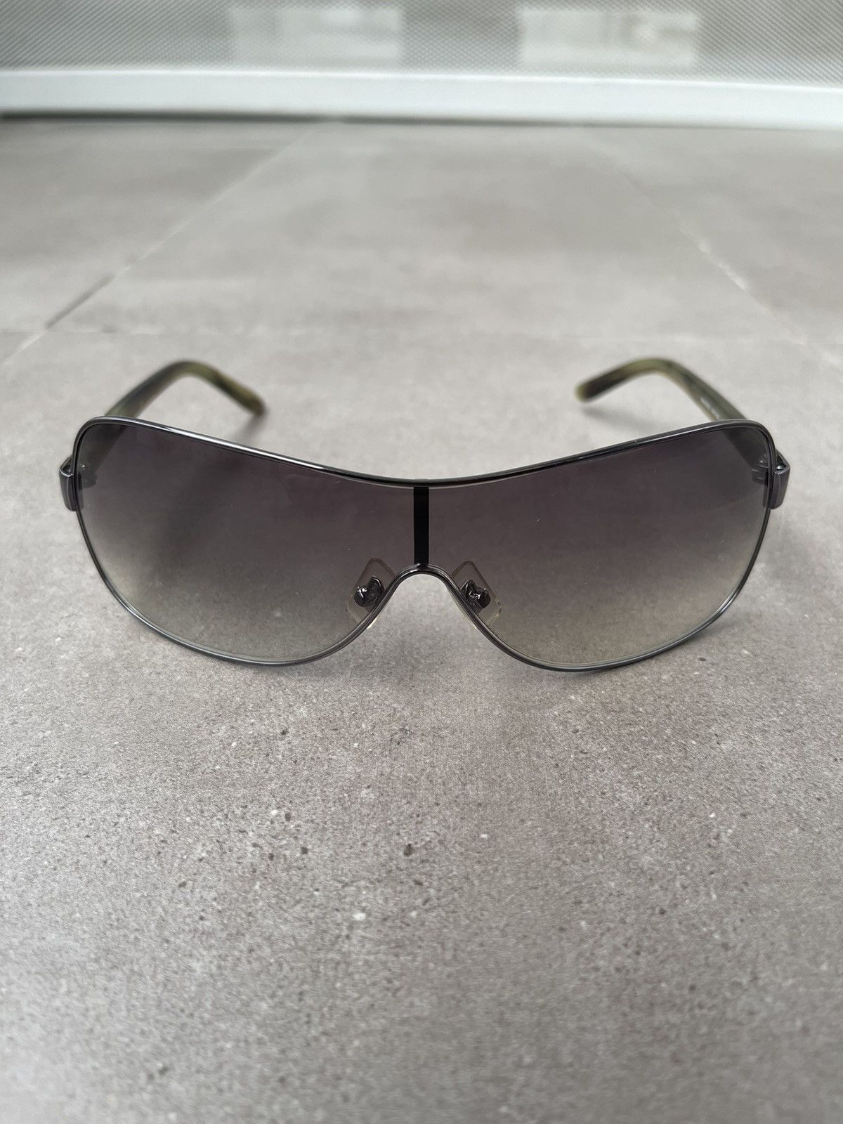 Prada !DS! Miu Miu SMU50G 5AV-2Q1 Marble Silver Shield Sunglasses Size ONE SIZE - 3 Thumbnail