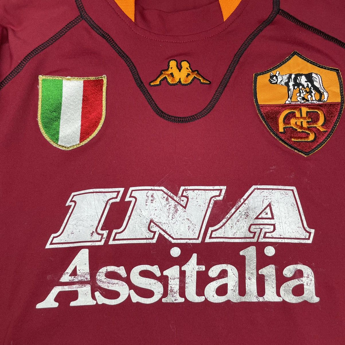 Kappa AS Roma Vintage 2000-01 Home Kappa #Totti no.10 Size US S / EU 44-46 / 1 - 4 Thumbnail