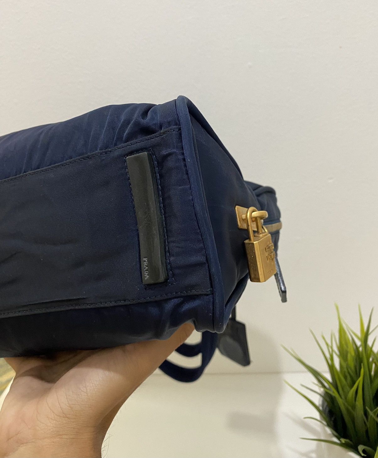Prada Prada Tessuto Nylon Navy Blue Handbag Size ONE SIZE - 9 Thumbnail