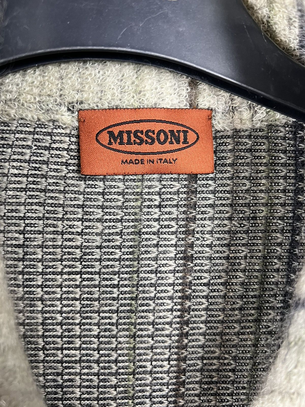 Missoni × Vintage VTG warm sweater Missoni gray white Full zip Size US L / EU 52-54 / 3 - 4 Thumbnail