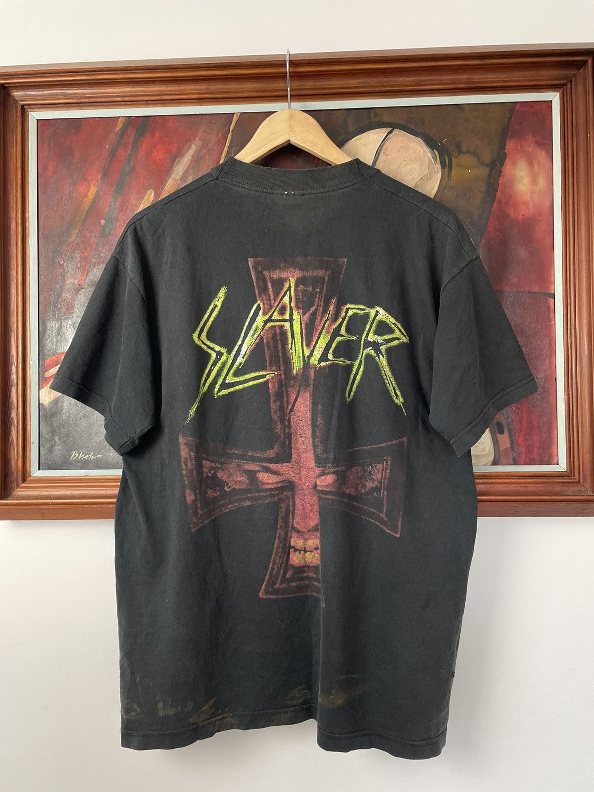 Band Tees Vintage Slayer Band Tour Tee Washed Distressed Death Y2k 90s Size US M / EU 48-50 / 2 - 2 Thumbnail