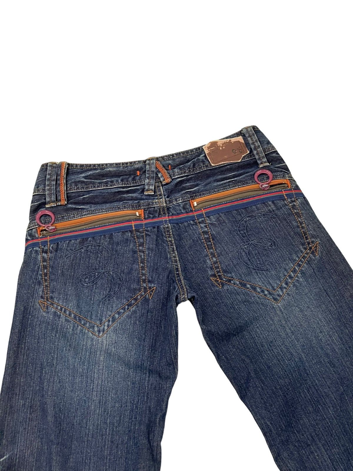 Japanese Brand Wide Leg Jeans Et Boite Japan Distress Low Rise 6🟦0 Size US 29 - 19 Thumbnail