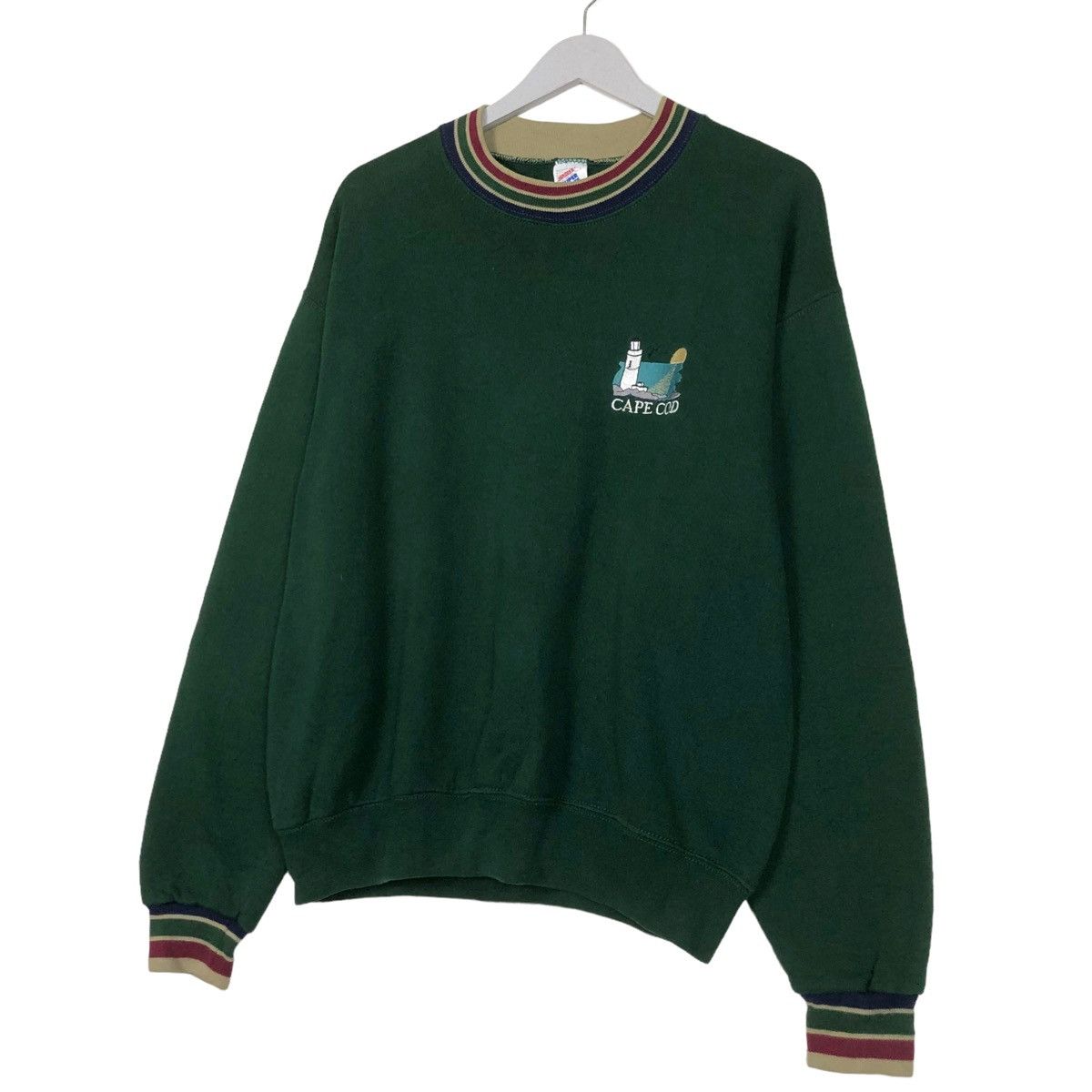 Vintage 💥90s CAPE COD USA EMBROIDERED LOGO RINGER CREWNECK Size US M / EU 48-50 / 2 - 2 Thumbnail