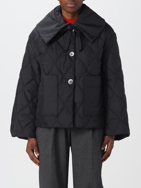 Ganni - Ripstop Quilt Big Collar Jacket