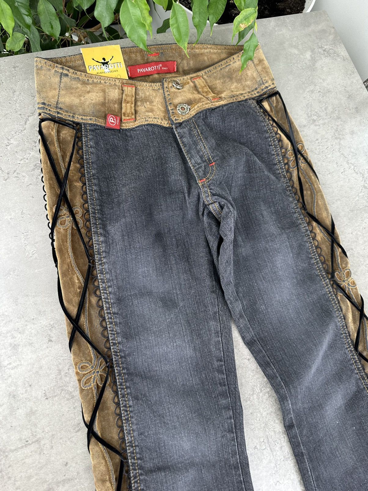 20471120 × Seditionaries × Vintage Vintage Flared Lace-up Jeans Y2K Size 25" / US 0 / IT 36 - 6 Thumbnail