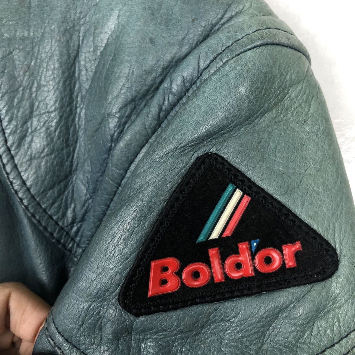 Japanese Brand VINTAGE RACING MOTORCYCLE LEATHER JACKET BOLDOR BY HONDA Size US M / EU 48-50 / 2 - 13 Thumbnail
