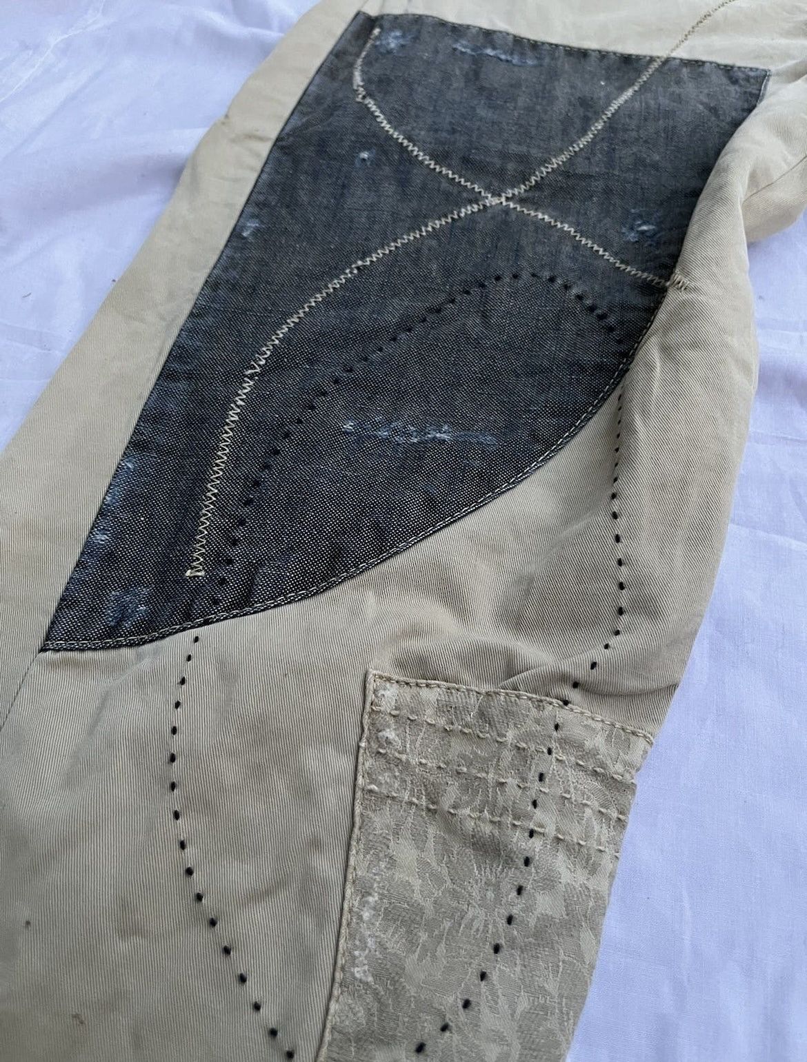 Zara (A63). RARE ZARA MAN DENIM COUTURE PATHWORK PANTS Size US 35 - 14 Thumbnail