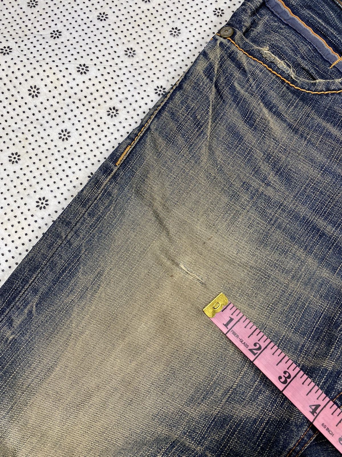 Japanese Brand Distressed Denim By Blue Way Size US 35 - 10 Thumbnail