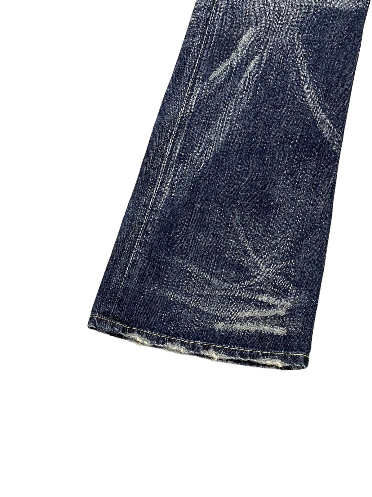 Edwin Flare Jeans Edwin Distress Acid Wash Low Rise Boot Cut 5🟦5T Size US 31 - 5 Thumbnail