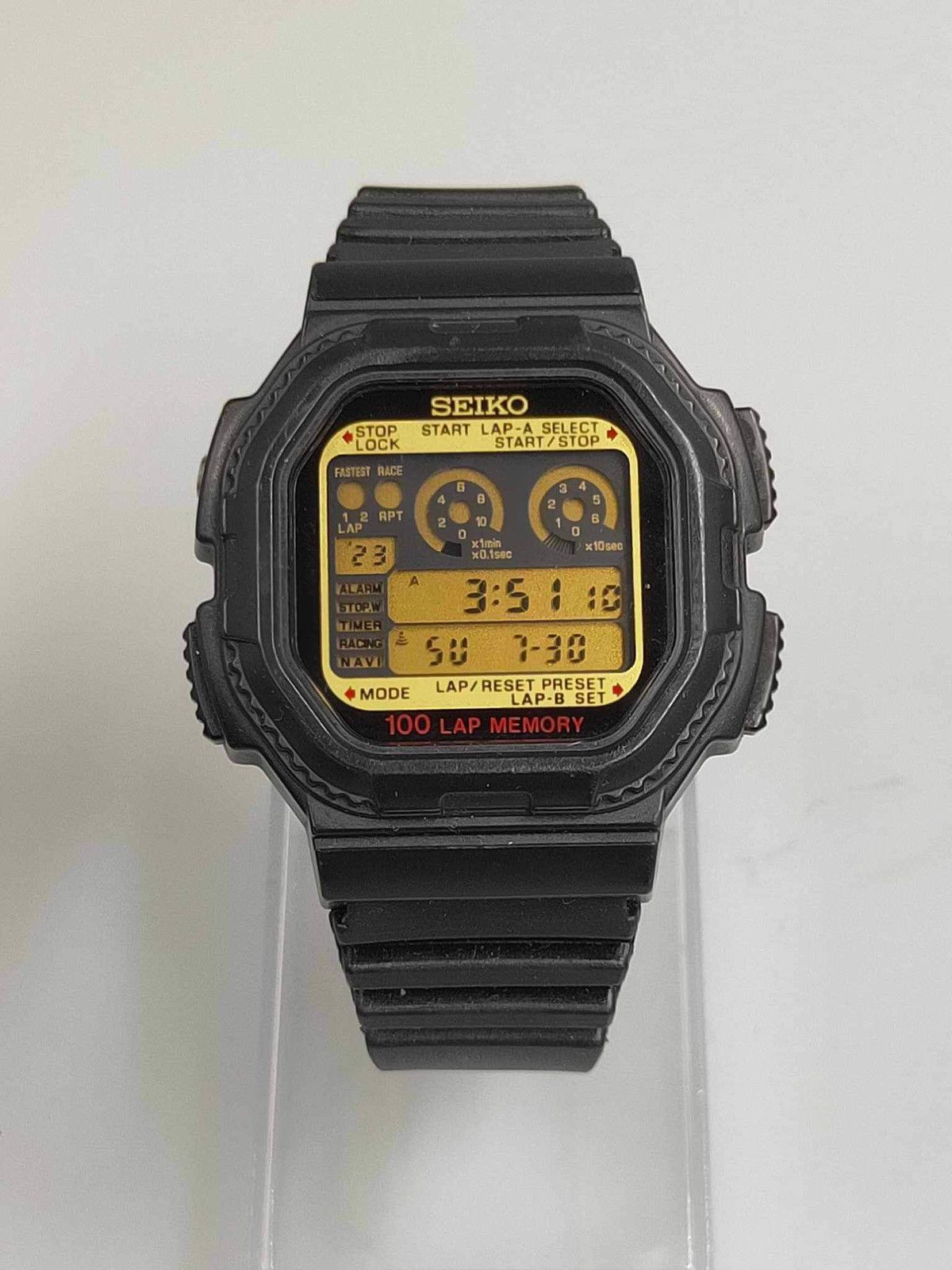 image of Seiko W358-4A10 Japan Digital Men’S Watch in Black, Men's