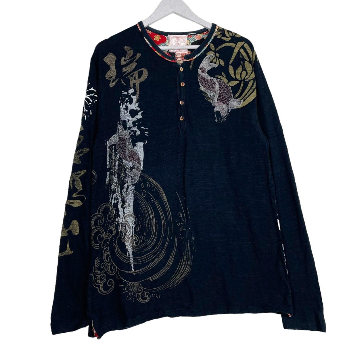 Indigo × Japanese Brand 💥JAPANESE SUKAJAN LONGSLEEVE FULL PRINTED TSHIRT Size US L / EU 52-54 / 3 - 3 Thumbnail