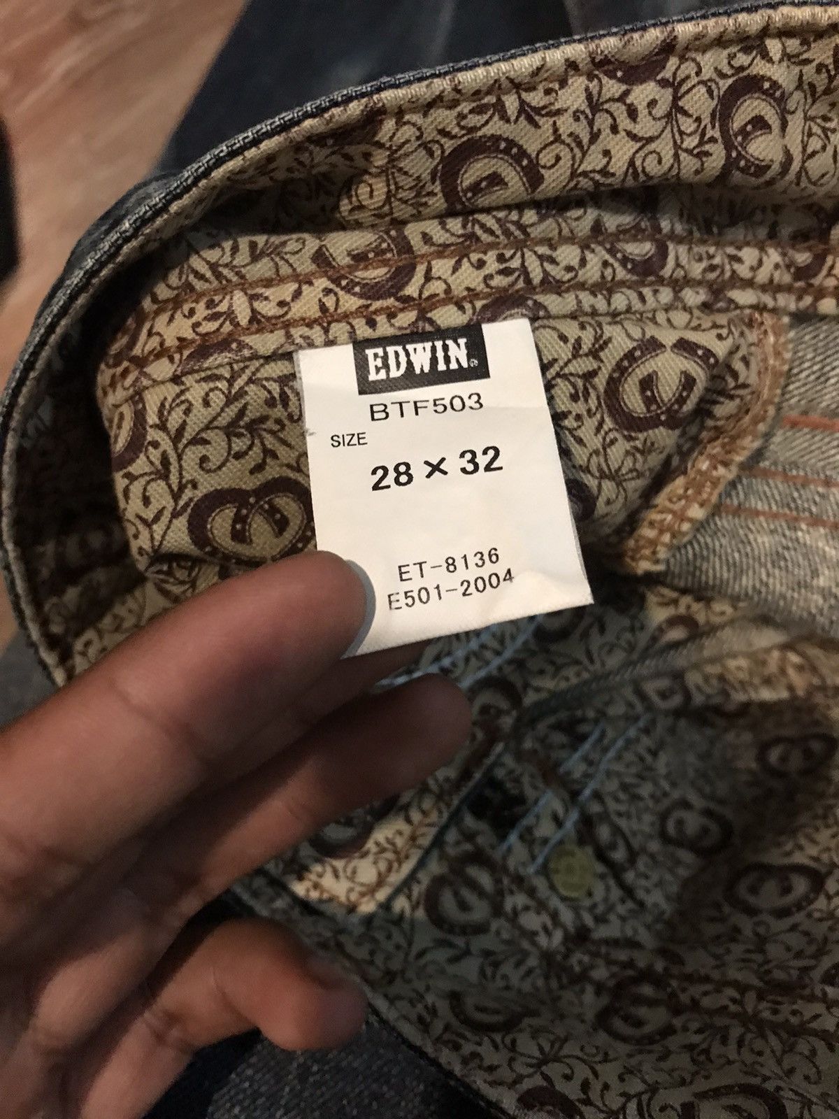 Edwin Flare jeans Edwin rare design Japan 🇯🇵 Size US 29 - 6 Thumbnail