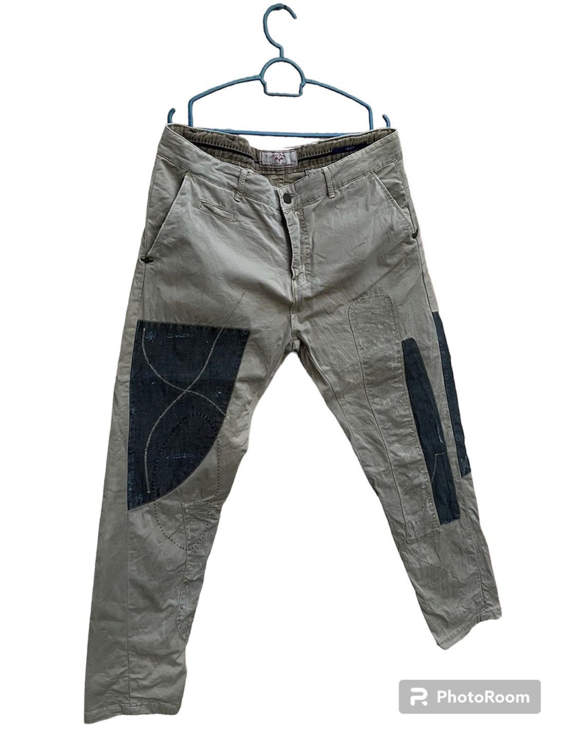 Zara (A63). RARE ZARA MAN DENIM COUTURE PATHWORK PANTS Size US 35 - 2 Thumbnail