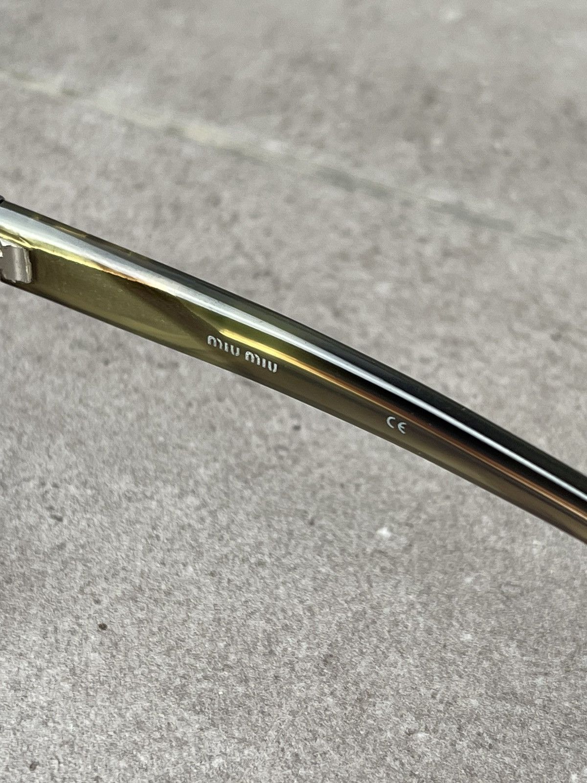 Prada !DS! Miu Miu SMU50G 5AV-2Q1 Marble Silver Shield Sunglasses Size ONE SIZE - 10 Thumbnail
