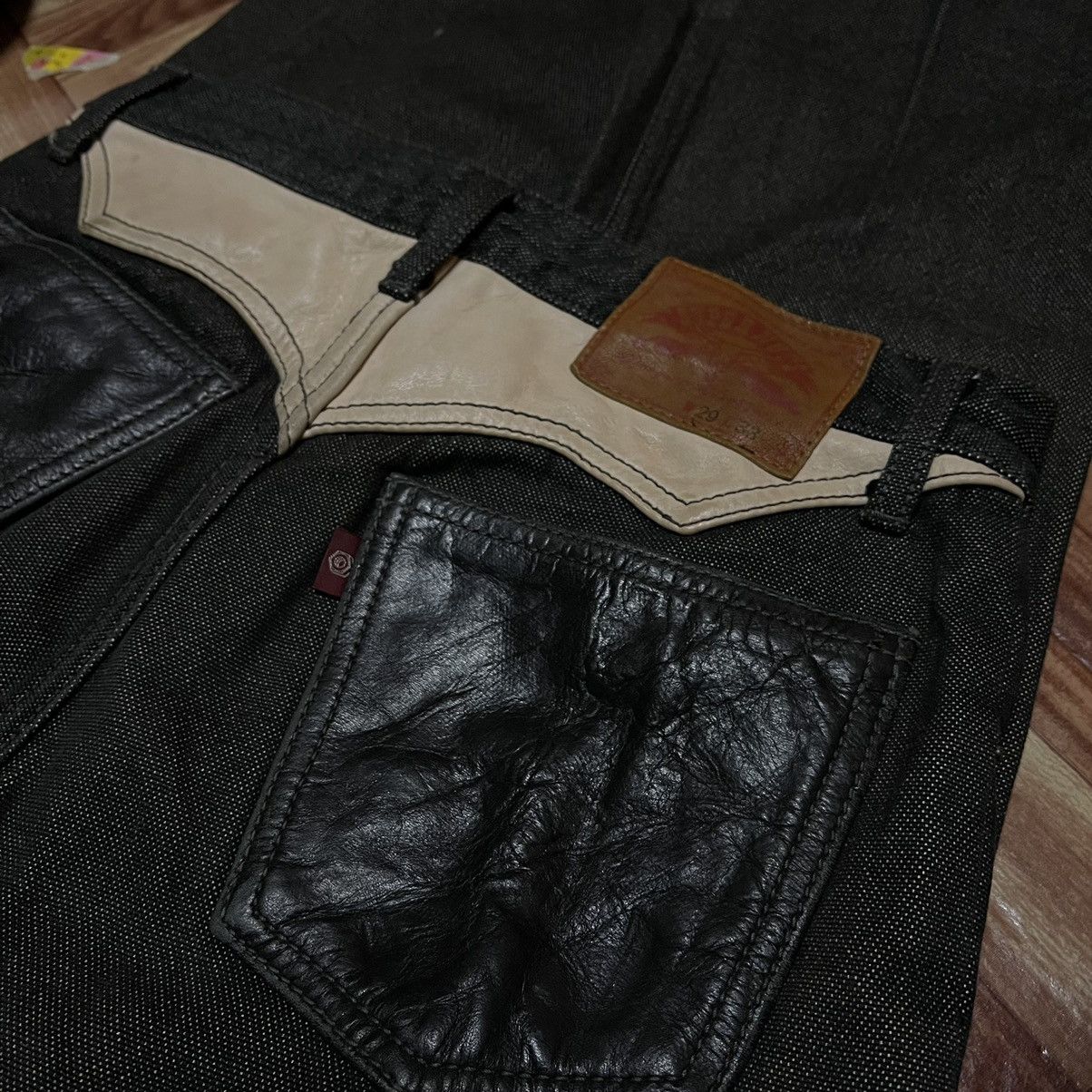 If Six Was Nine Super Nuts leather pocket jeans denim rare Size US 28 / EU 44 - 7 Thumbnail