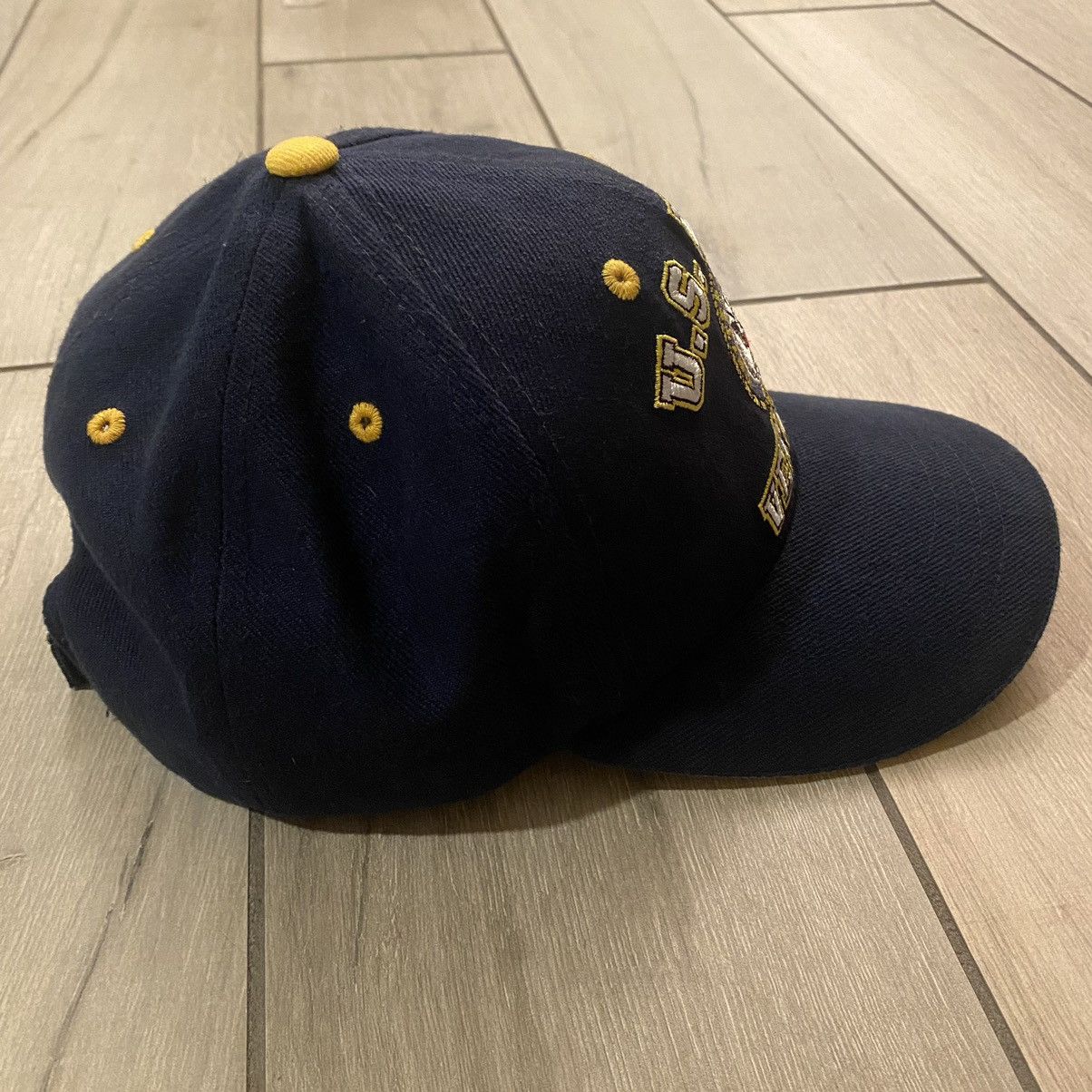 New Era × Stussy Vintage 90s Navy Blue Navy Graphic Hat OS Size ONE SIZE - 10 Thumbnail