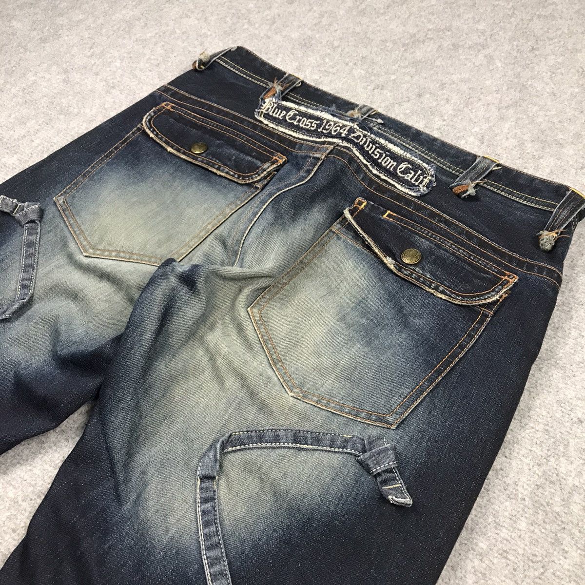 Japanese Brand × TROVE RIPPED DISTRESSED💀BLUE FADED TROVE DENIM PANTS Size US 33 - 17 Thumbnail