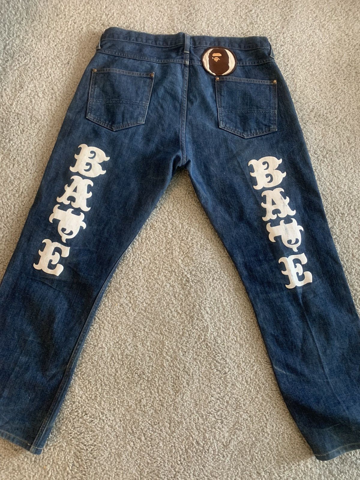 image of Bape Logo Denim in Blue, Men's (Size 33)