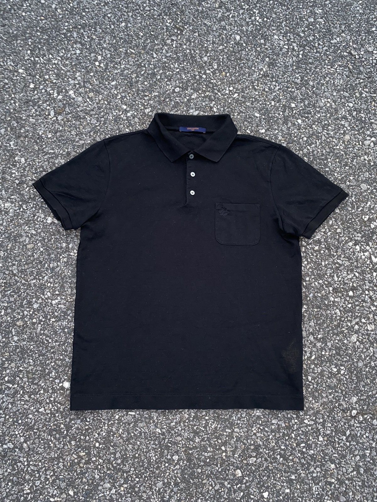 Louis Vuitton Damier Pocket Polo Shirt - Black Polos, Clothing - LOU244812