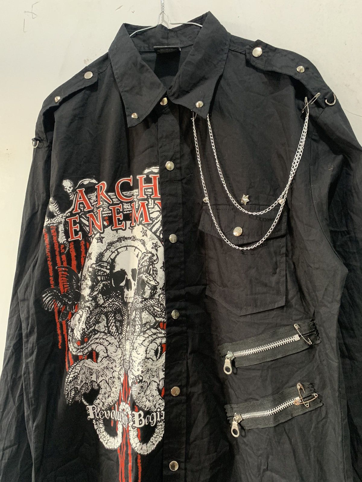 If Six Was Nine Vintage Arch Enemy Revolution Begins Death Metal band Shirts Size US L / EU 52-54 / 3 - 3 Thumbnail