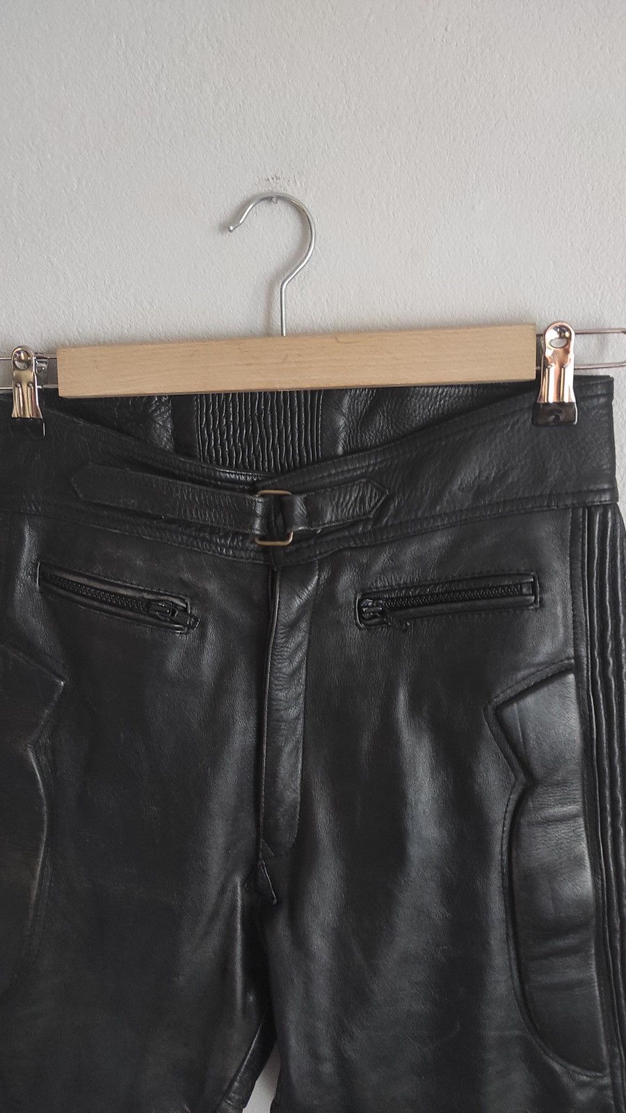 Vintage Vintage 90s motorcycle leather pants Size US 32 / EU 48 - 4 Thumbnail