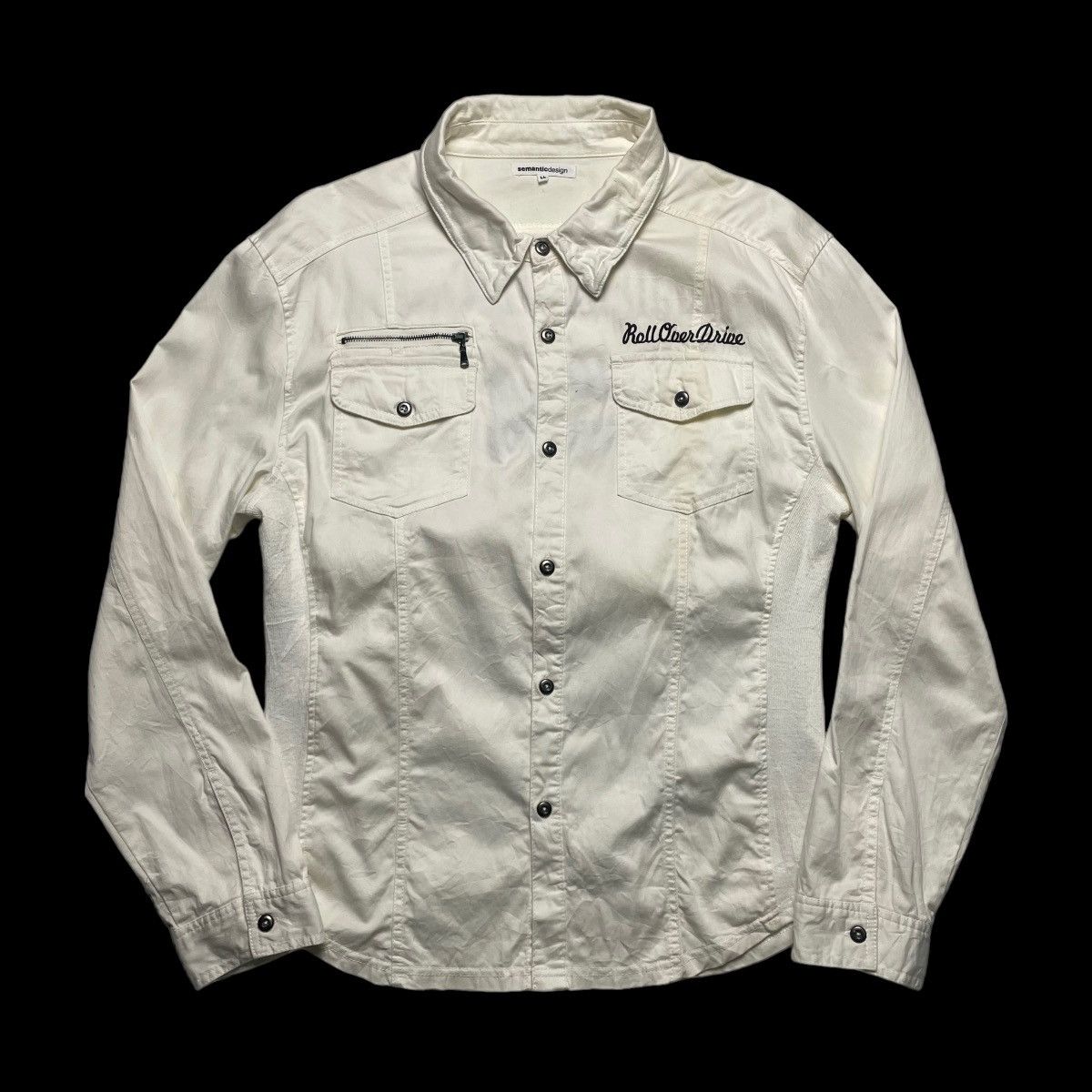 Seditionaries 🇯🇵 SEMANTIC DESIGN EMBROIDERED SPELL OUT BUTTON UP SHIRT Size US XL / EU 56 / 4 - 2 Thumbnail