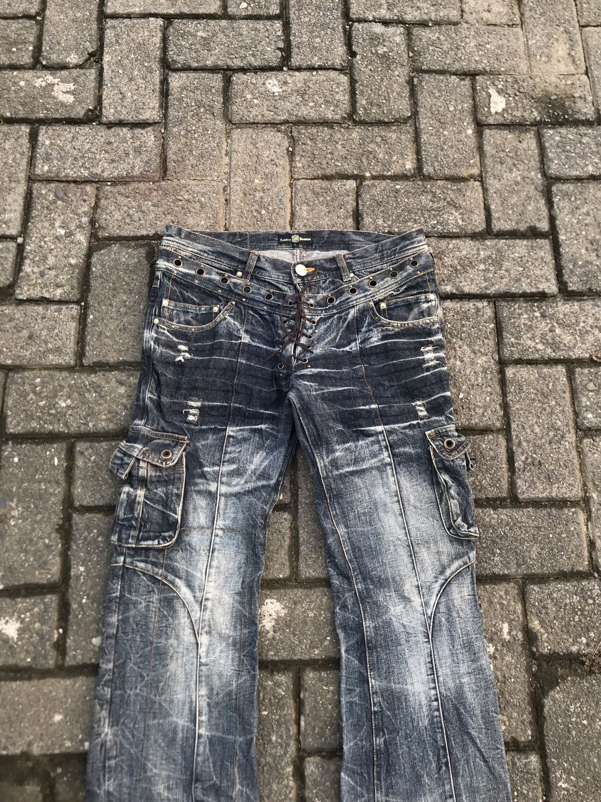 Japanese Brand Japanese brand Lowbox double waist denim Size US 33 - 3 Thumbnail