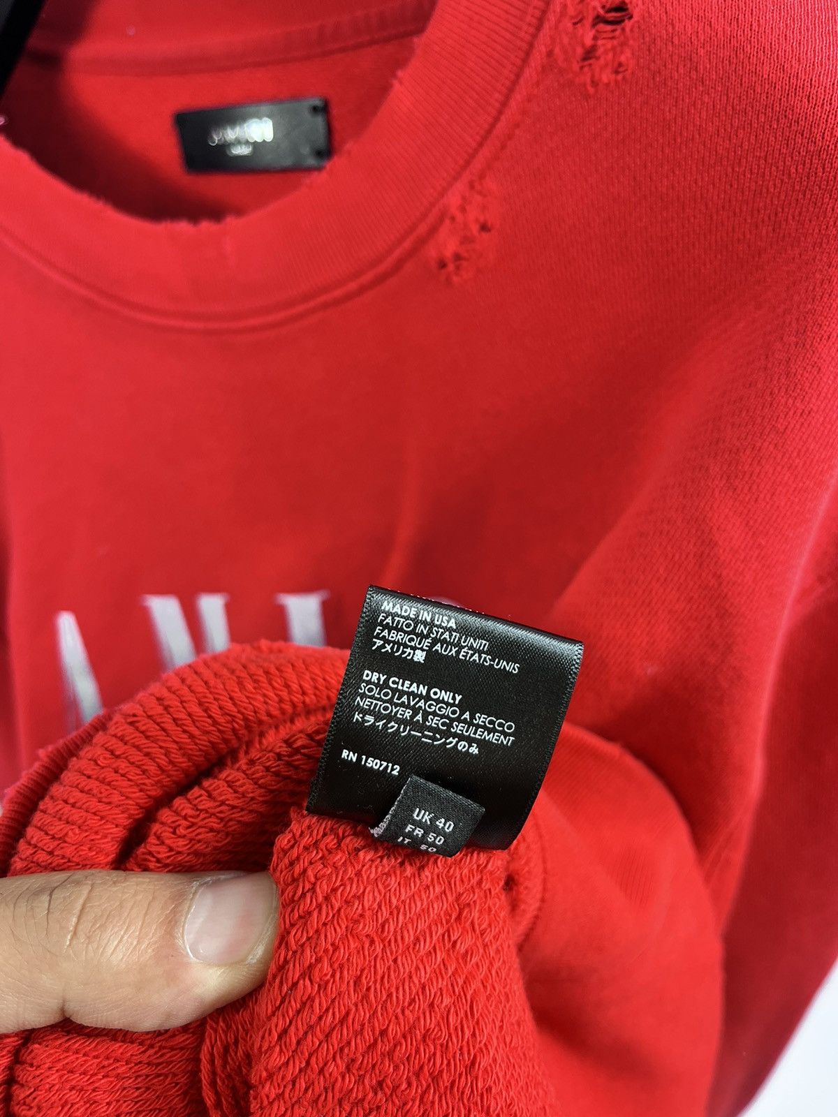 Amiri Oversized logo print distressed sweatshirt Size US L / EU 52-54 / 3 - 10 Thumbnail