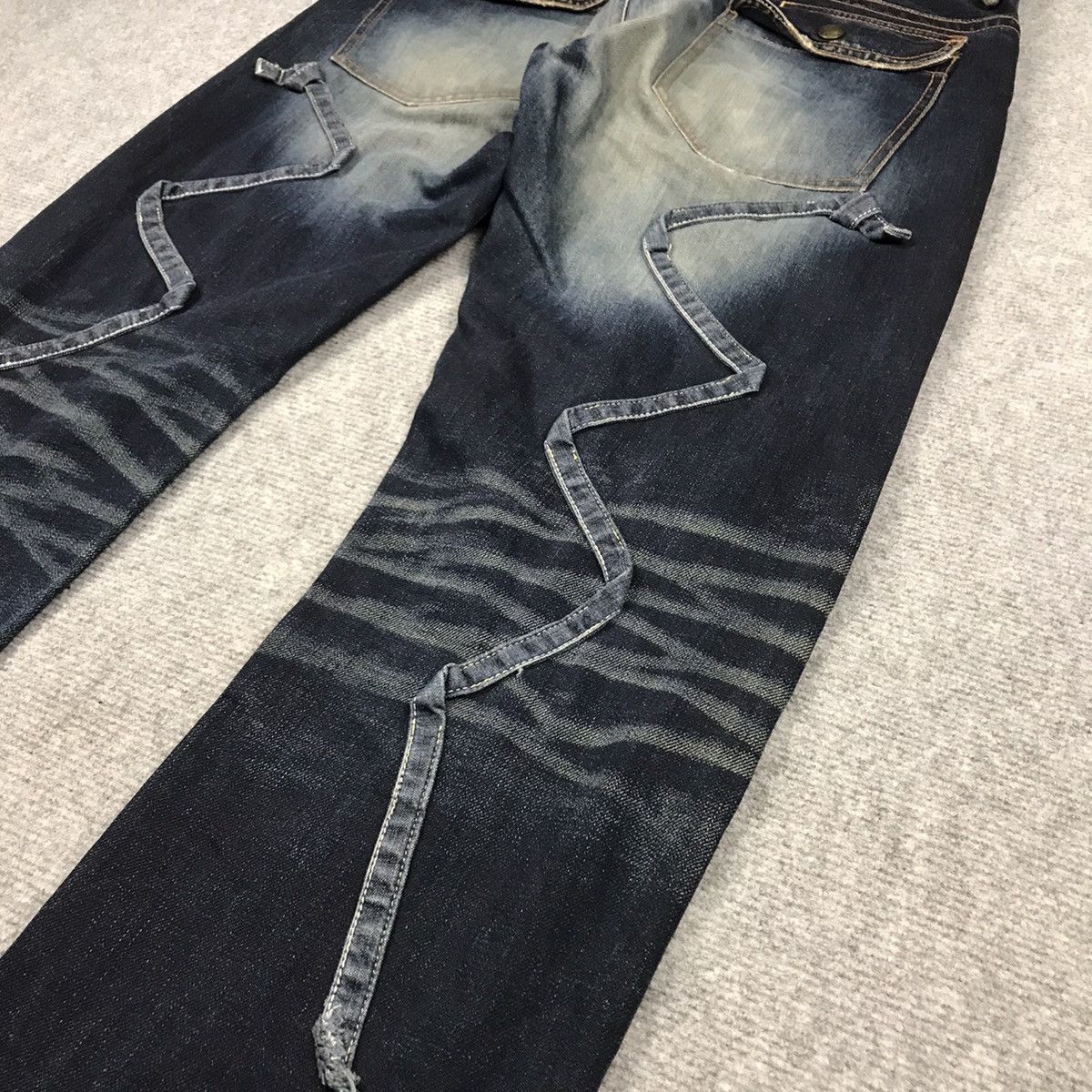 Japanese Brand × TROVE RIPPED DISTRESSED💀BLUE FADED TROVE DENIM PANTS Size US 33 - 15 Thumbnail