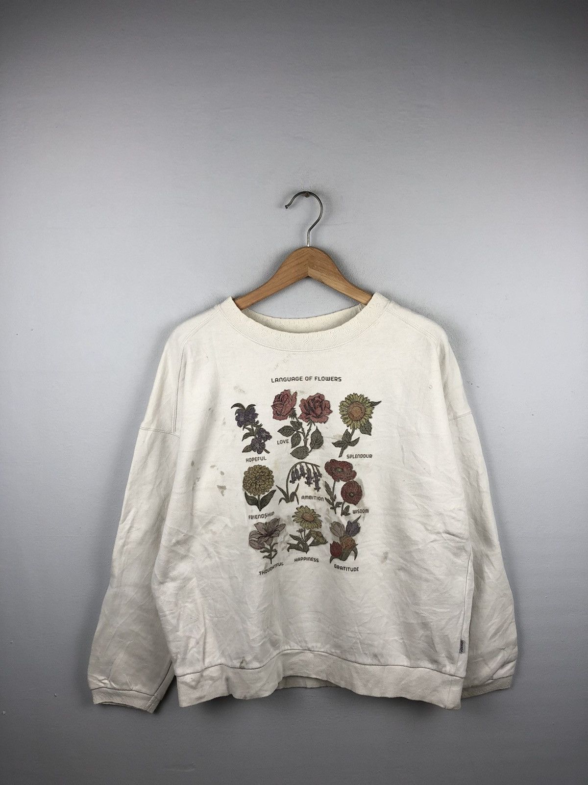 Other × Vintage Vintage Language Of Flowers Pull Over Sweatshirt Size L / US 10 / IT 46 - 1 Thumbnail