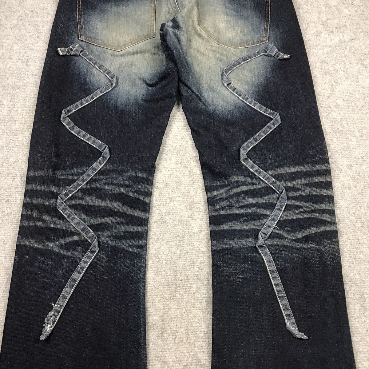 Japanese Brand × TROVE RIPPED DISTRESSED💀BLUE FADED TROVE DENIM PANTS Size US 33 - 14 Thumbnail
