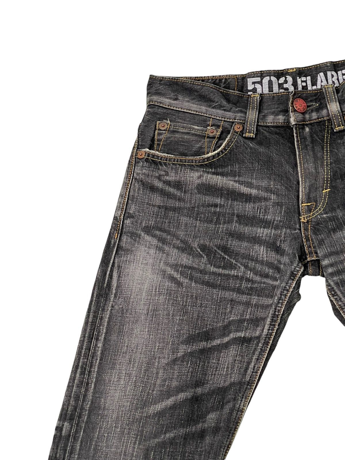 Japanese Brand Flare Jeans Edwin Japan Distress Acid Wash Boot Cut 5🟦7T Size US 30 / EU 46 - 8 Thumbnail