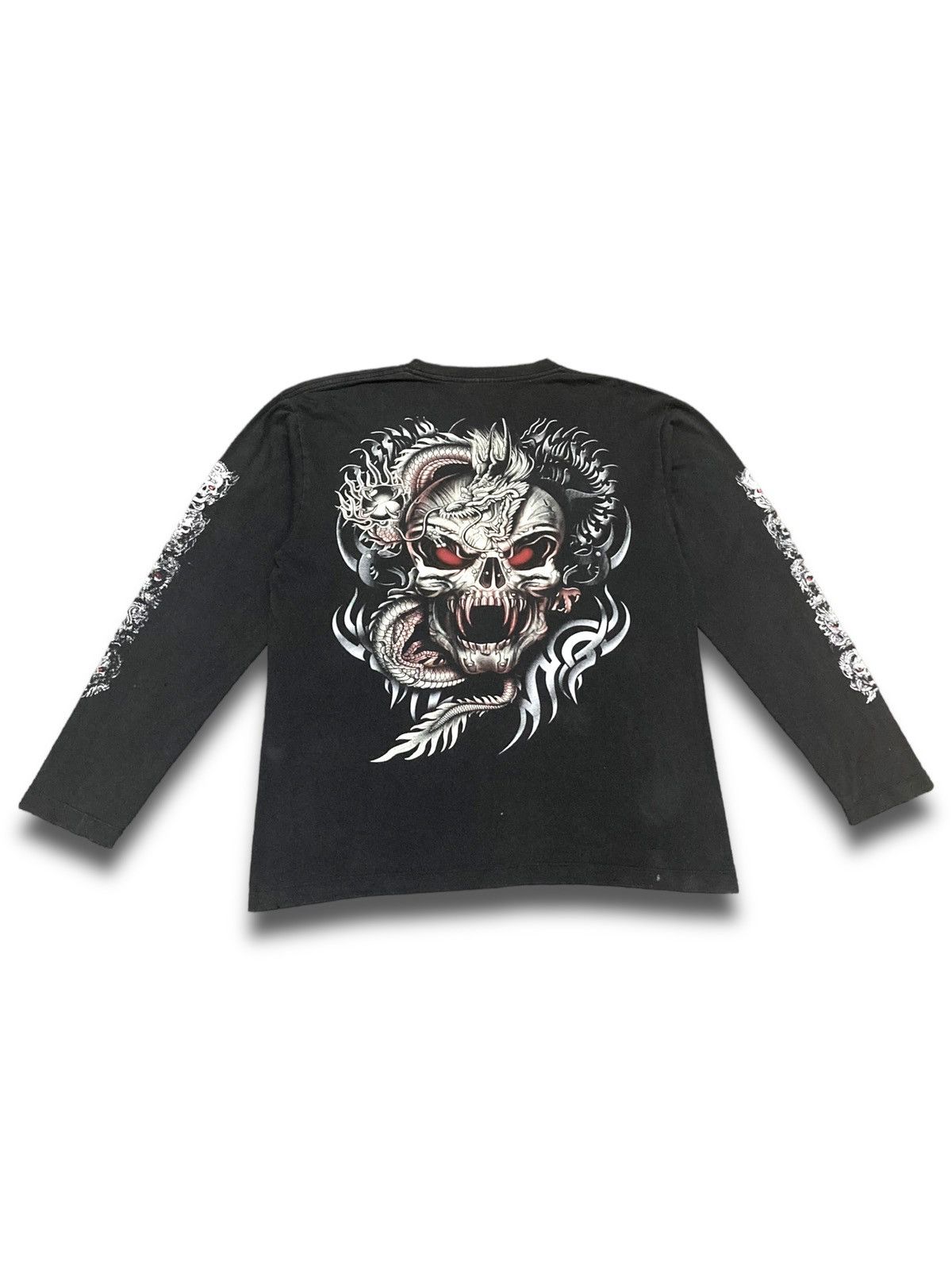 Seditionaries × Vintage Vintage Skull Head & Dragon Long Sleeve Tshirt Size US L / EU 52-54 / 3 - 10 Thumbnail
