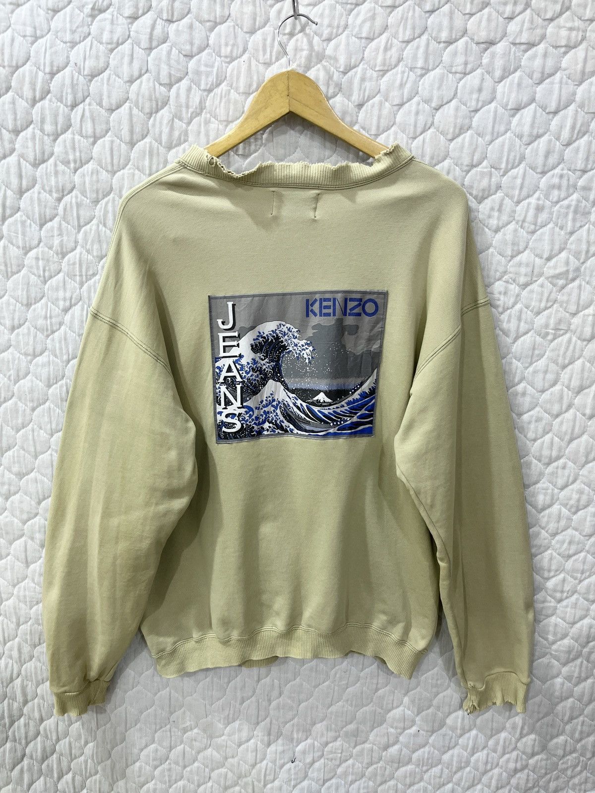 Vintage Vvvv RARE VTG KENZO JEANS DISTRESSED SWEATSHIRT Grailed