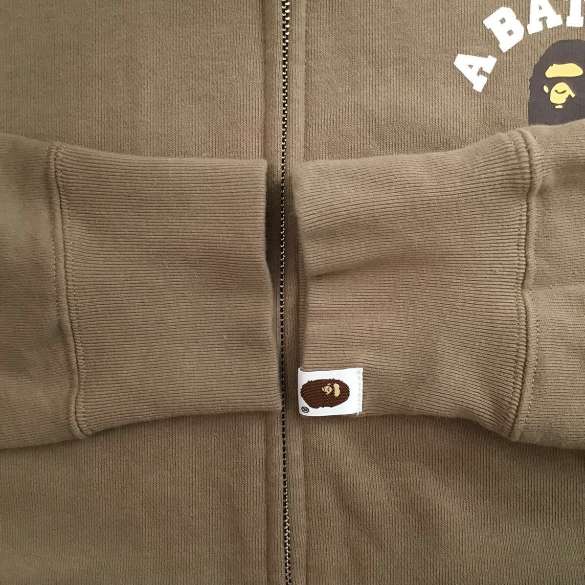 Bape BAPE College logo full zip hoodie beige a bathing ape Size US L / EU 52-54 / 3 - 5 Thumbnail