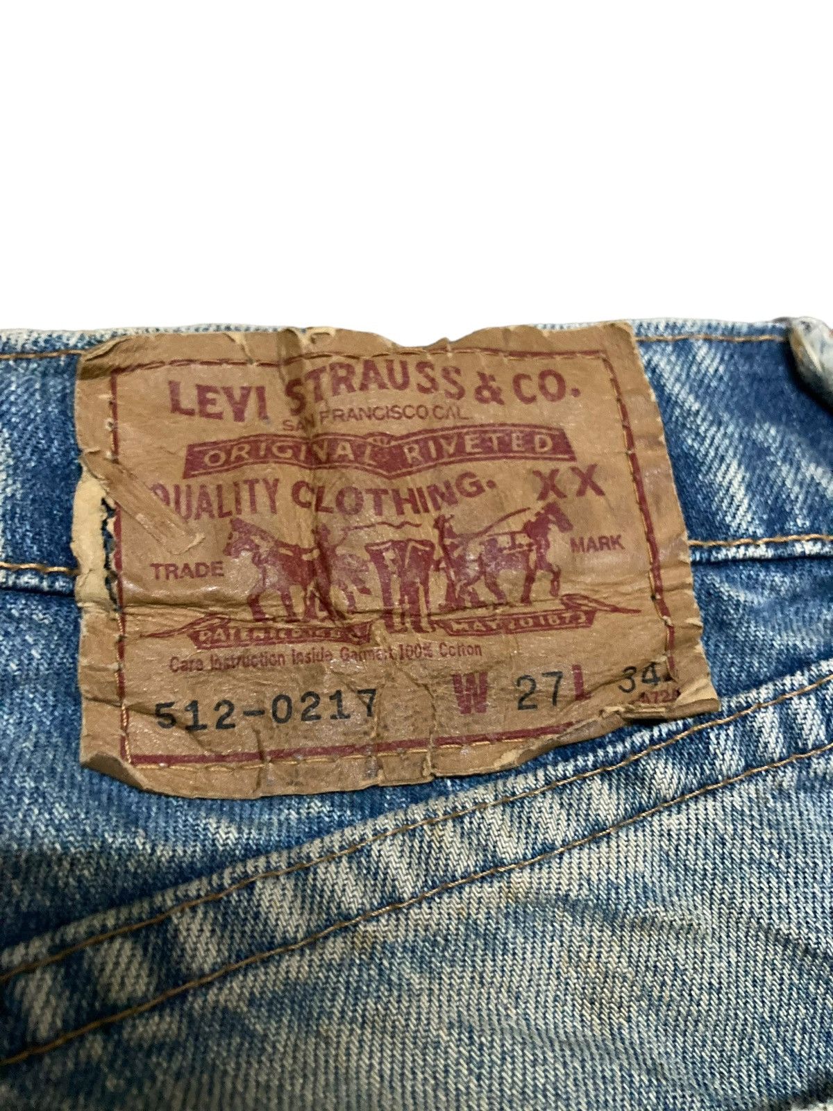 Levi's × Levi's Vintage Clothing × Vintage Vintage 90s Mudwash Japanese Levis 512-0217 Size US 27 - 12 Thumbnail