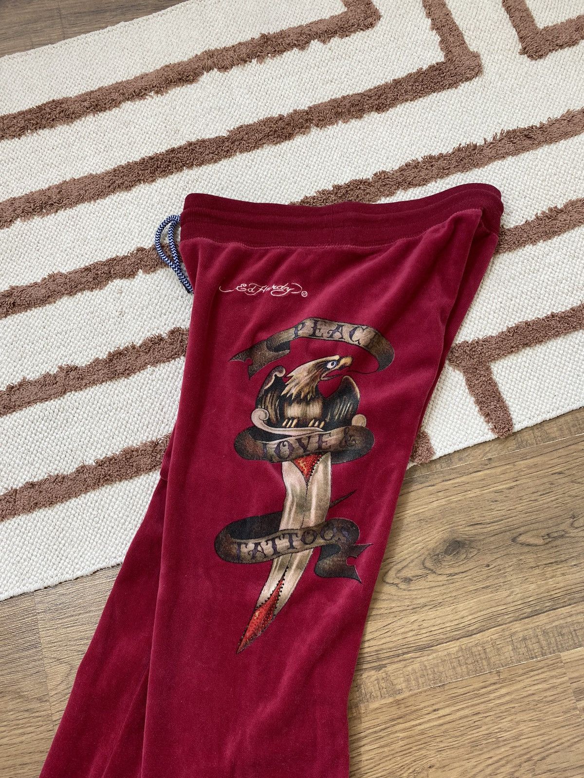Christian Audigier ED HARDY VELOUR EAGLE SWEATPANTS Size 27" / US 4 / IT 40 - 5 Thumbnail