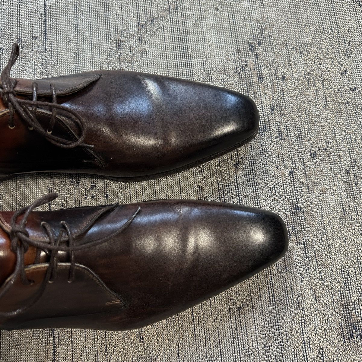 Handmade Magnanni Jakoby Tobaco Color Leather Shoes Size US 10 / EU 43 - 3 Thumbnail