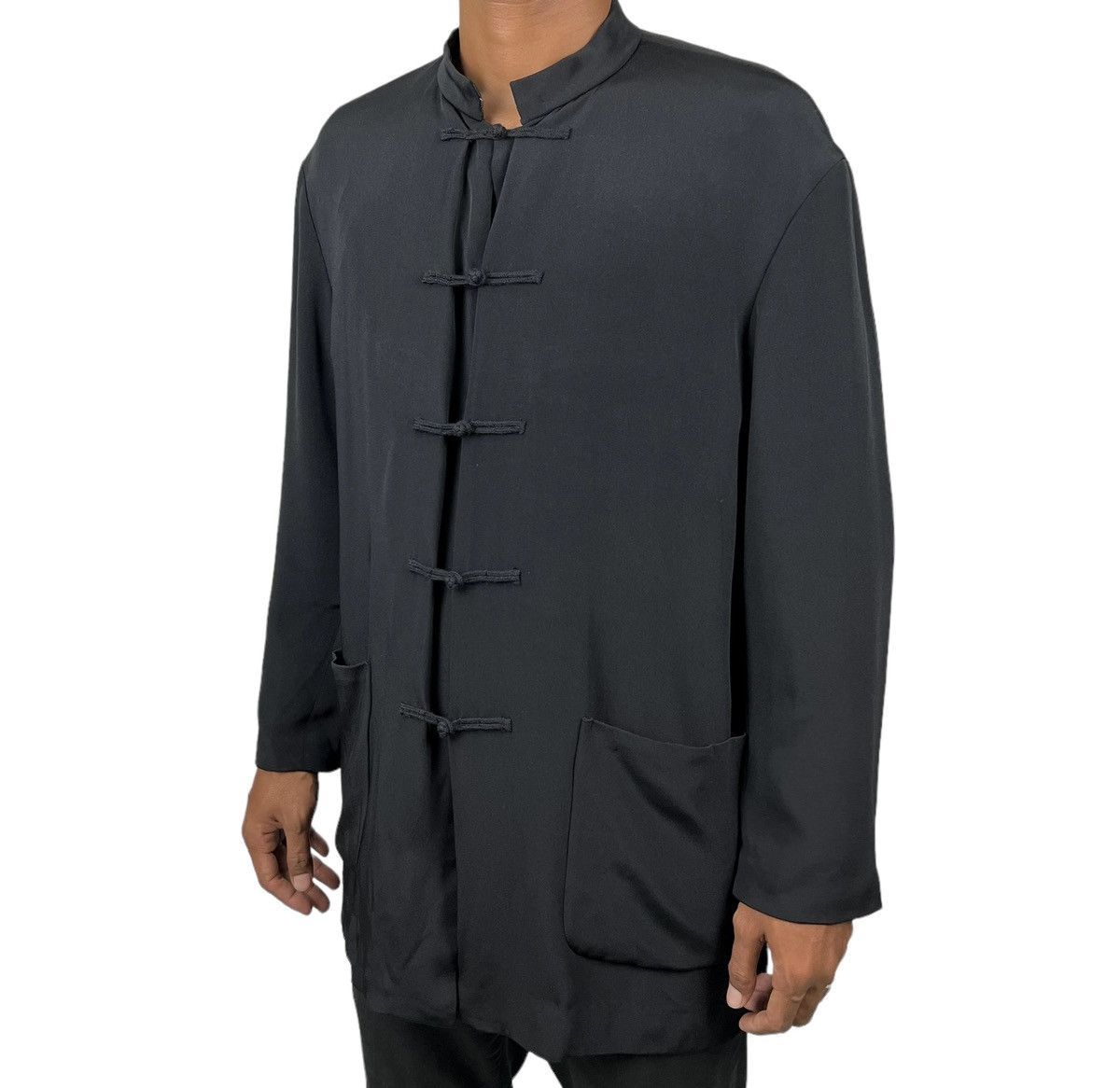 Yohji Yamamoto 💥 YS FOR MEN YOHJI YAMAMOTO SILK MANDARIN JACKET Size US L / EU 52-54 / 3 - 3 Thumbnail