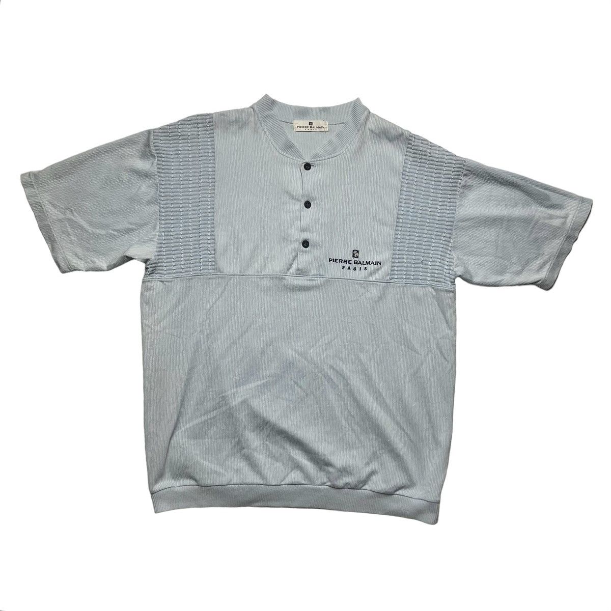 Pierre Balmain Pierre Balmain Paris Embroidered Spell Out Tshirt Size US L / EU 52-54 / 3 - 1 Thumbnail