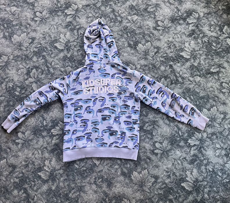 Kidsuper Studios Kid Super Blue Camo Zip Up Hoodie Grailed
