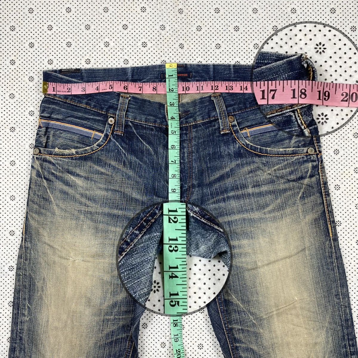 Japanese Brand Distressed Denim By Blue Way Size US 35 - 2 Thumbnail