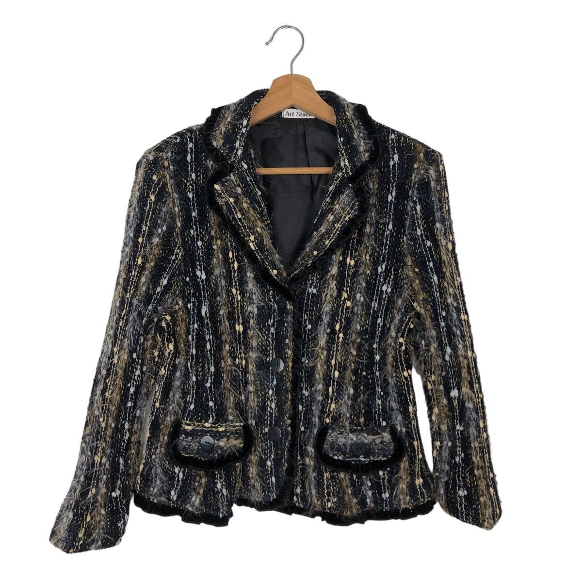 Japanese Brand VINTAGE ART STUDIO TWEED JACKET Size US M / EU 48-50 / 2 - 1 Thumbnail
