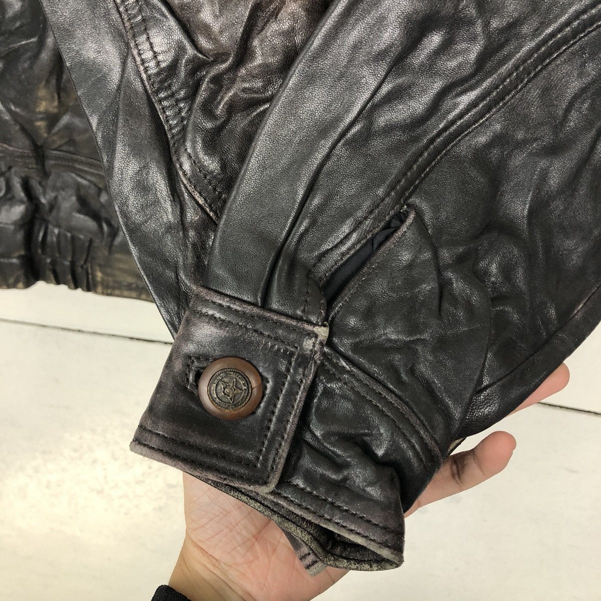 Japanese Brand VINTAGE BOMBER LEATHER JACKET HARAJUKU MOTHER Size US M / EU 48-50 / 2 - 11 Thumbnail