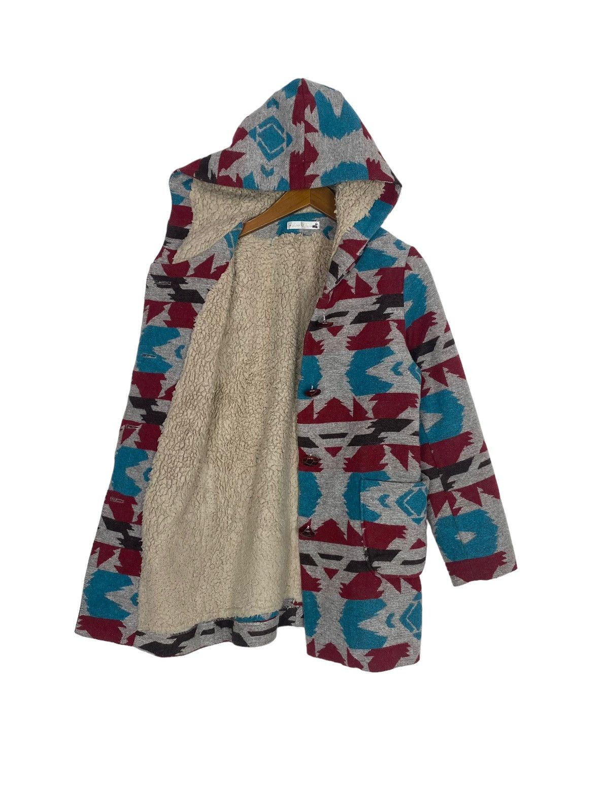 Japanese Brand Rare‼️ Vintage Tiana Navajo Aztec Native Wool Hoodie Size S / US 4 / IT 40 - 2 Thumbnail