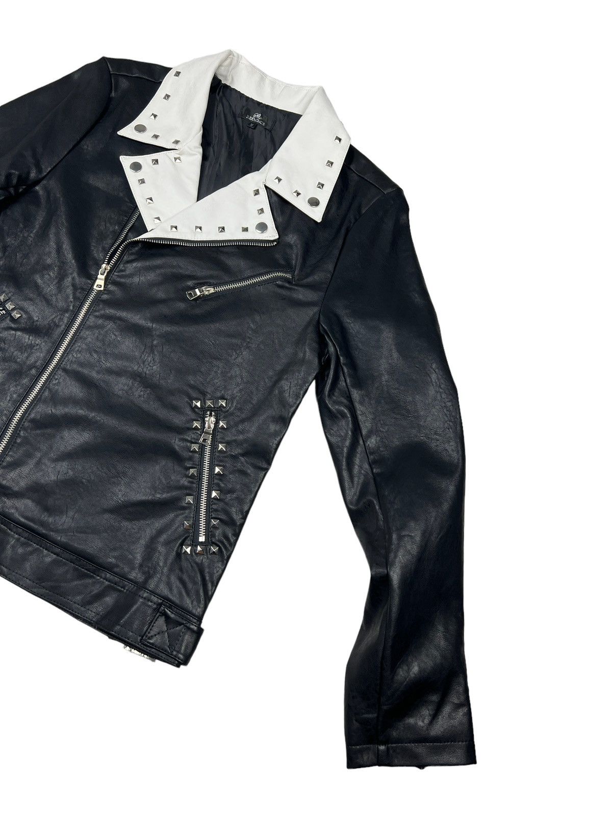 BERNINGS SHO Bernings Sho Studded Double Collar Faux Leather Jacket Size US S / EU 44-46 / 1 - 6 Thumbnail