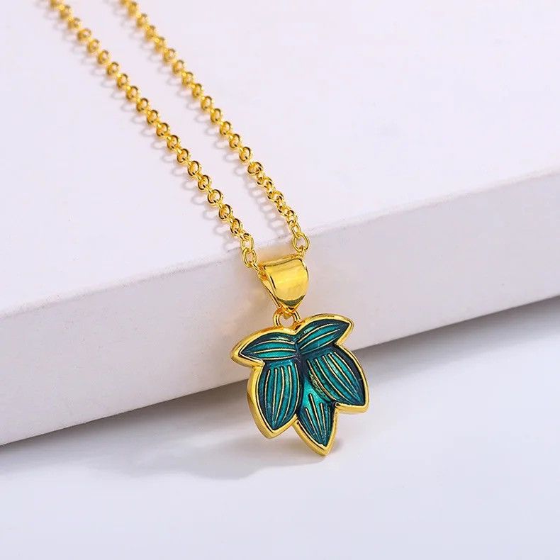 Jewelry Coconut Tree Pendant Handmade Enamel Necklace Size ONE SIZE - 4 Thumbnail