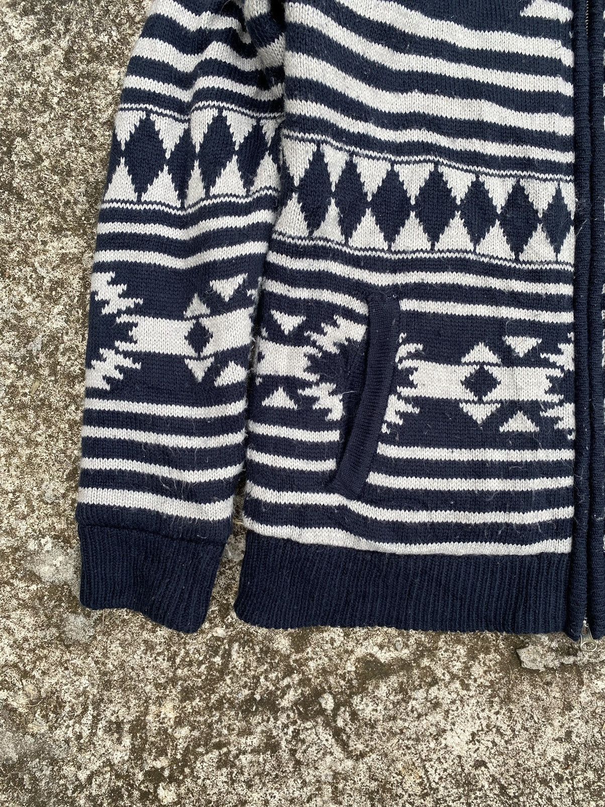 Japanese Brand Azul by Moussy Knitted Zipper Hoodie Size US L / EU 52-54 / 3 - 3 Thumbnail