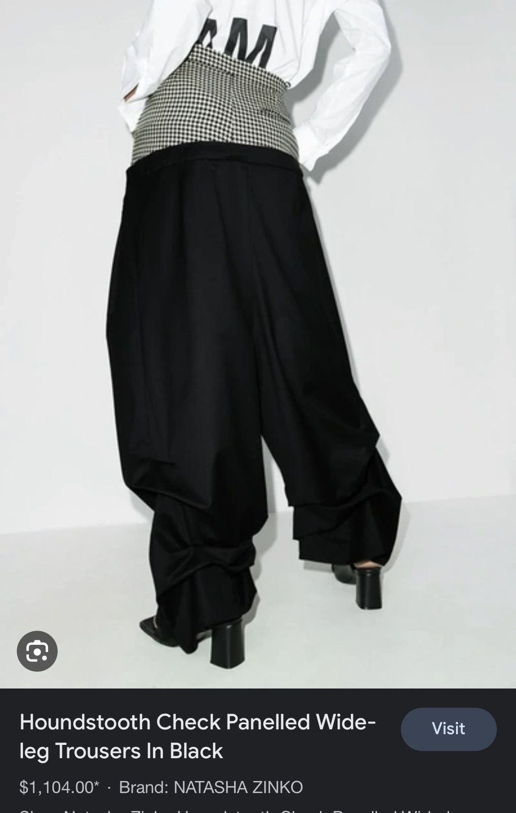 Natasha Zinko $1.2k houndstooth double waist layer pant Size US 28 / EU 44 - 2 Thumbnail